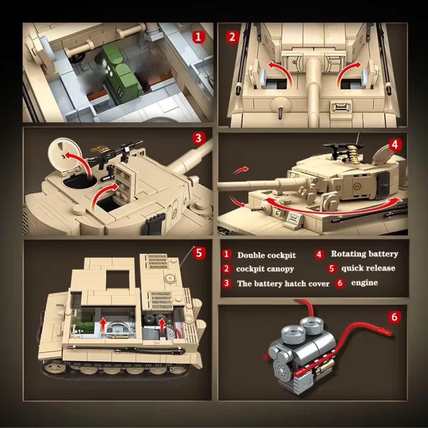 WWII Tiger I Zware Tank Bouwblokset