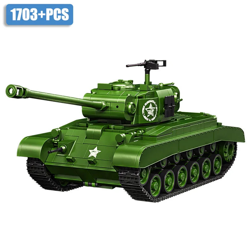 WO2 M4 Sherman Tank Bouwset – Militair Schaalmodel van Bouwblokken