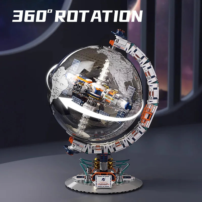 Creatieve Ruimtestation Transparante Globe Bouwstenen Set