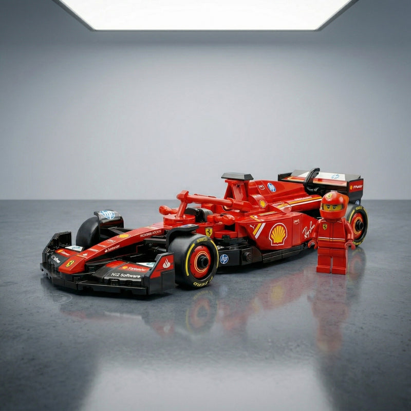 Rode F1 Raceauto SF-24 Bouwblokset met Bestuurder