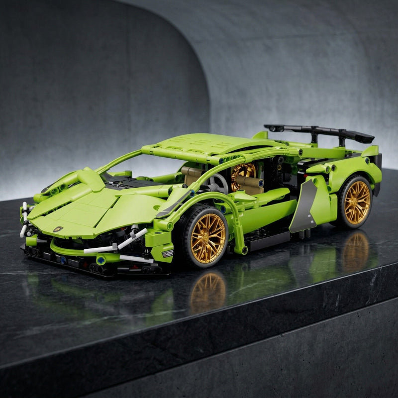 Groene Supercar Lamborghini Sián 1:14 Schaal Bouwblokset