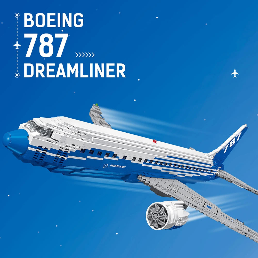 Boeing 787 Vliegtuig Bouwset – Passagiersvliegtuig Schaalmodel van Bouwblokken