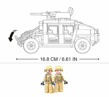 Militaire Humvee Bouwset – Legervoertuig Schaalmodel van Bouwblokken (265 stuks)