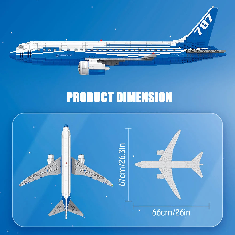 Boeing 787 Vliegtuig Bouwset – Passagiersvliegtuig Schaalmodel van Bouwblokken