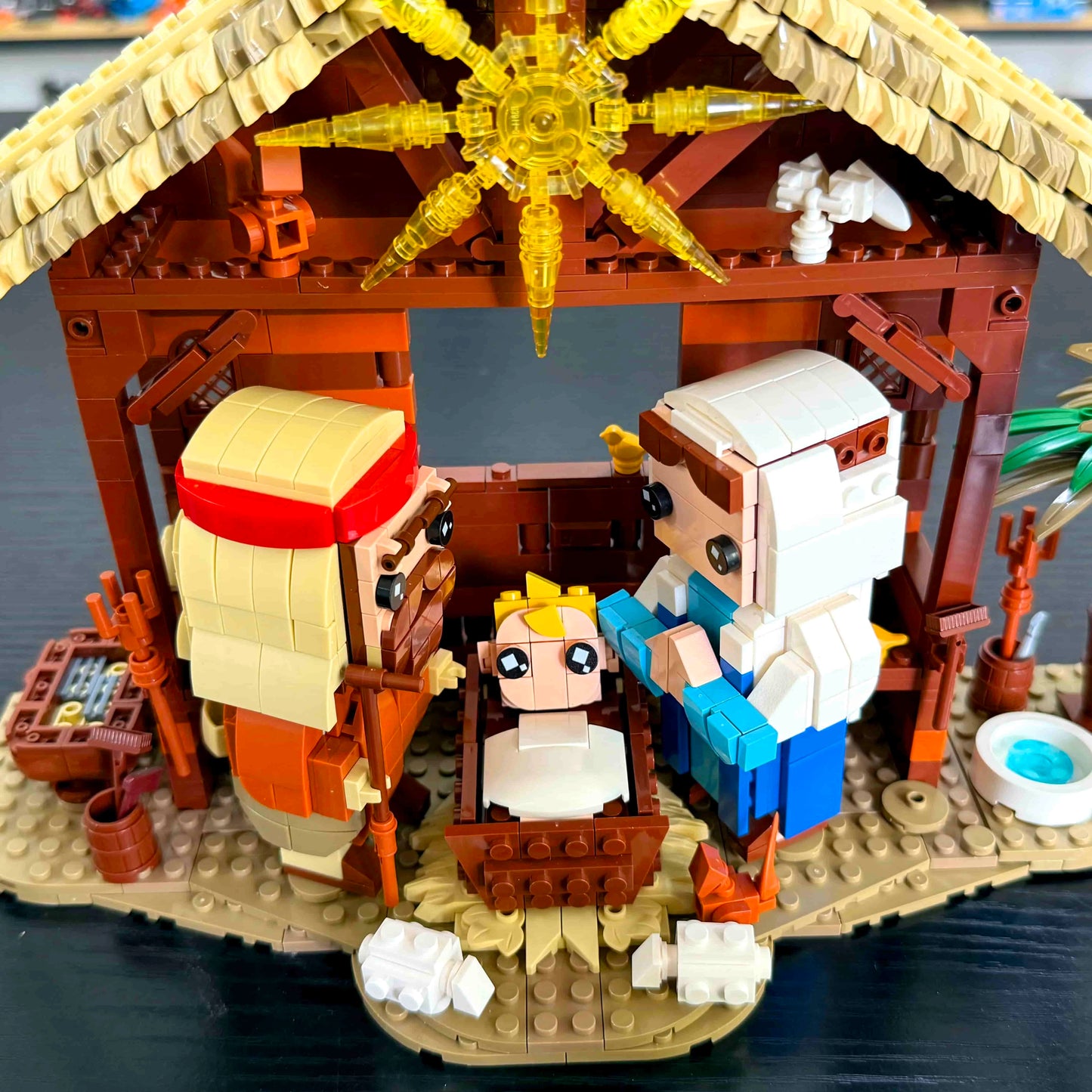 1050 Stuks Jezus Geboorte Bouwstenen Set – Kerststal Bouwpakket, Bijbelverhaal Geloofsserie, Christelijk Cadeau voor Volwassenen