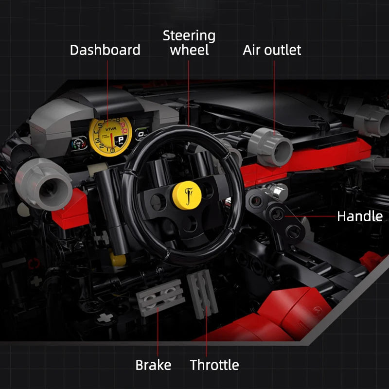 Ferrari LaFerrari Hypercar Bouwset – Schaalmodel Sportauto van Bouwblokken (4739 stuks)