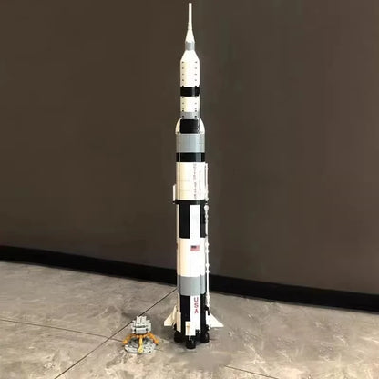 Apollo Saturn V Raket Bouwset – Ruimtevaart Schaalmodel van Bouwblokken (602 stuks, 59 cm)