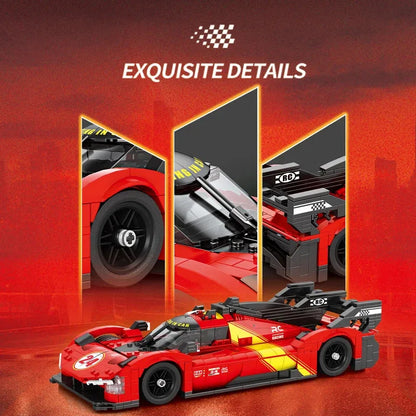 Rode Supercar Bouwset – Schaalmodel 1:16 Racewagen van Bouwblokken (1370 stuks)