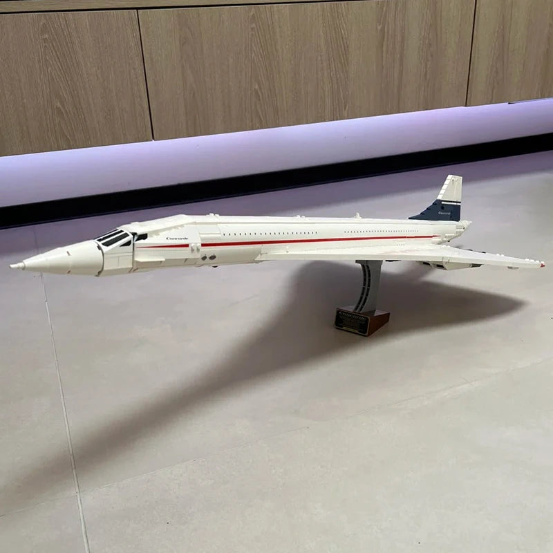 Concorde Vliegtuig Bouwset – Supersonisch Passagiersvliegtuig Schaalmodel van Bouwblokken