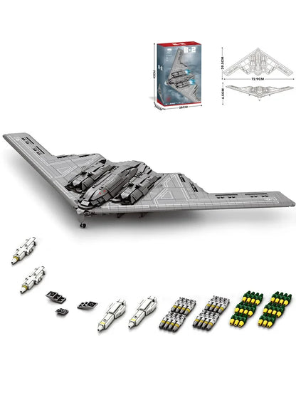 B-2 Spirit Stealth Bommenwerper Bouwset – Militair Schaalmodel van Bouwblokken (2063 stuks)