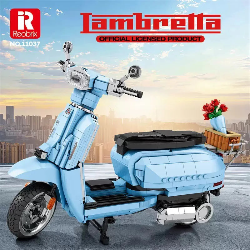 Lambretta V200 Scooter Bouwset – Retro Schaalmodel van Bouwblokken