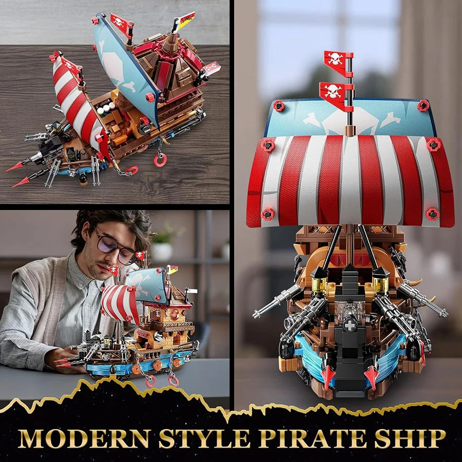 Piratenschip Bouwstenen Set met LED-verlichting