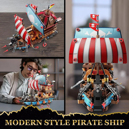 Piratenschip Bouwstenen Set met LED-verlichting