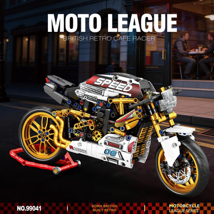 Retro Café Racer Motor Bouwset – Schaalmodel Motorfiets van Bouwblokken (795 stuks)