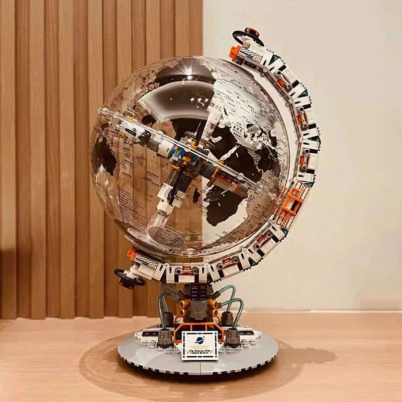 Creatieve Ruimtestation Transparante Globe Bouwstenen Set