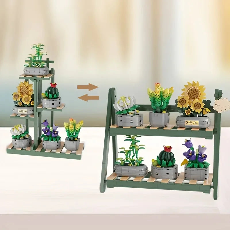 Bloemenboeket Bouwset – Kunstbloemen voor Decoratie van Bouwblokken