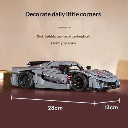 Koenigsegg Jesko Absolut Bouwset – Grijs Schaalmodel Hypercar van Bouwblokken