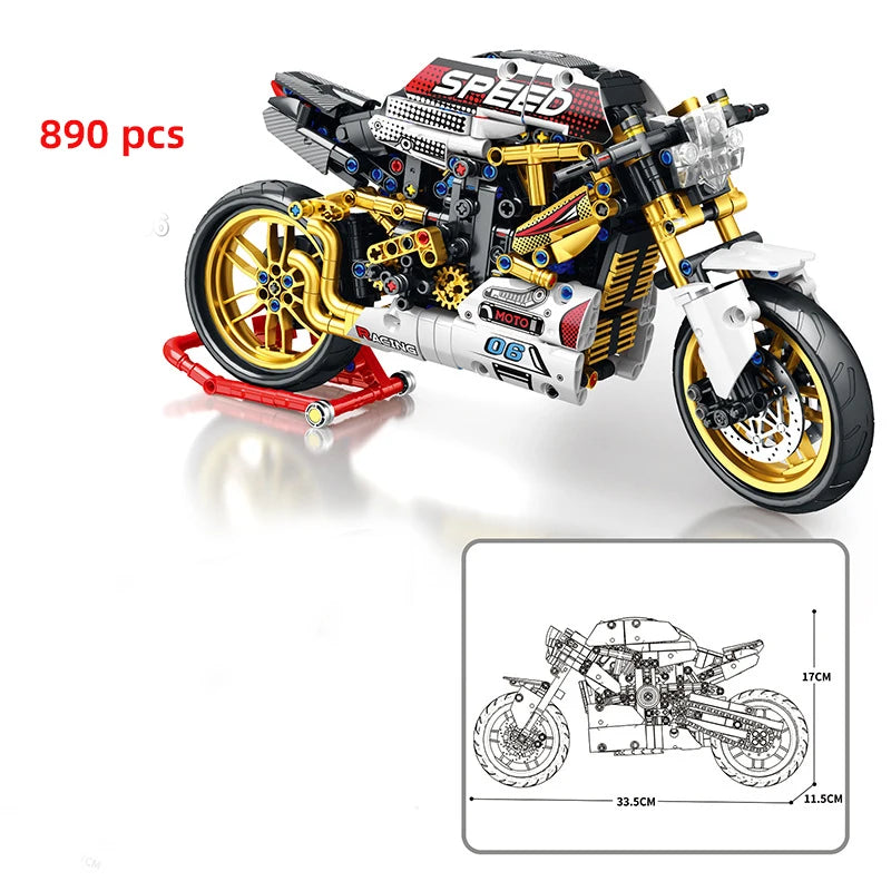 Ducati V4S Streetfighter Motor Bouwset – Schaalmodel van Bouwblokken (890 stuks)