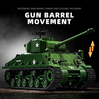 WO2 M4 Sherman Tank Bouwset – Militair Schaalmodel van Bouwblokken