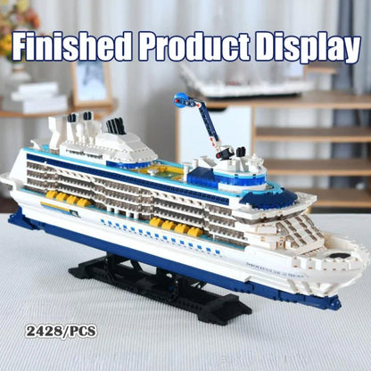 Cruiseschip Bouwset – Wit Schaalmodel Passagiersschip van Bouwblokken (2428 stuks)