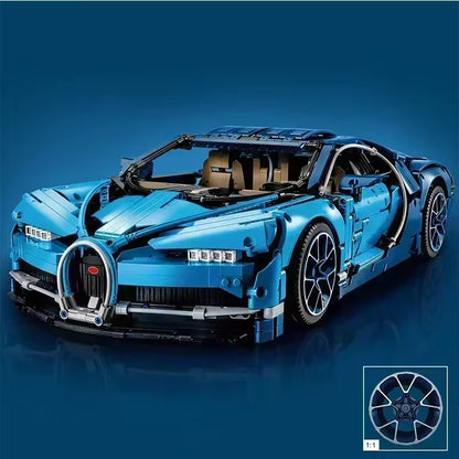 1:8 Schaal Hypercar Blauwe Supercar Bouwblokset