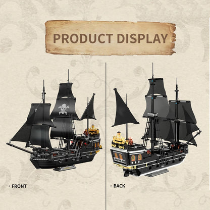 Spookpiratenschip Bouwset – Zwart Skelet Schip Schaalmodel van Bouwblokken (1424 stuks)