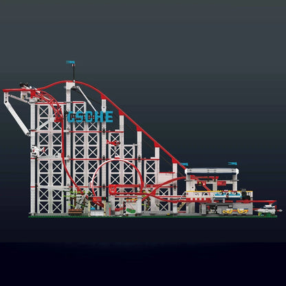 Gemotoriseerde Achtbaan Bouwset – Pretpark Schaalmodel van Bouwblokken