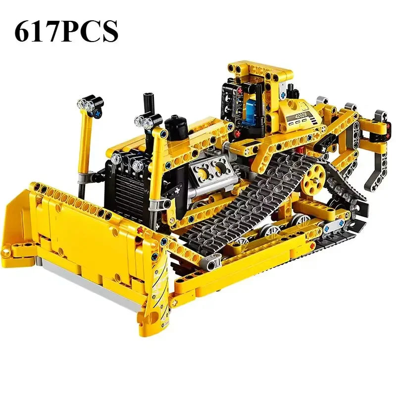 Bulldozer 2-in-1 Bouwset – Bouwvoertuig Schaalmodel van Bouwblokken