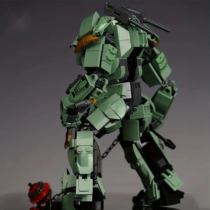 Groene Krijger Robot met Kettinghamer Bouwstenen Set 542 Stuks – Actie Robot Bouwpakket, Speelgoedcadeau voor Kinderen & Bouwliefhebbers