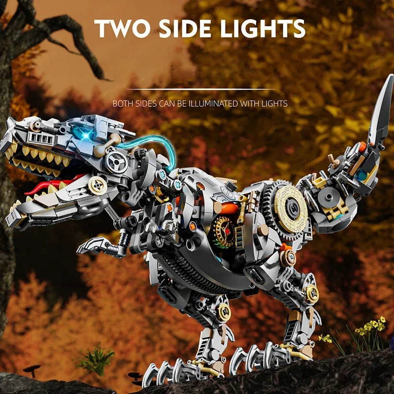 Mechanische T-Rex Bouwset met LED-Verlichting – Dinosaurus Schaalmodel (1268 stuks)