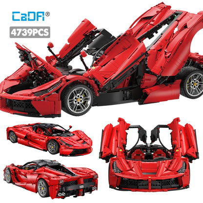 Ferrari LaFerrari Hypercar Bouwset – Schaalmodel Sportauto van Bouwblokken (4739 stuks)