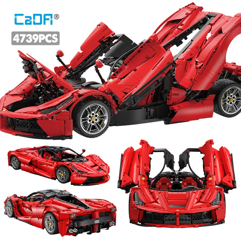 Ferrari LaFerrari Hypercar Bouwset – Schaalmodel Sportauto van Bouwblokken (4739 stuks)