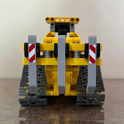 Bulldozer 2-in-1 Bouwset – Bouwvoertuig Schaalmodel van Bouwblokken
