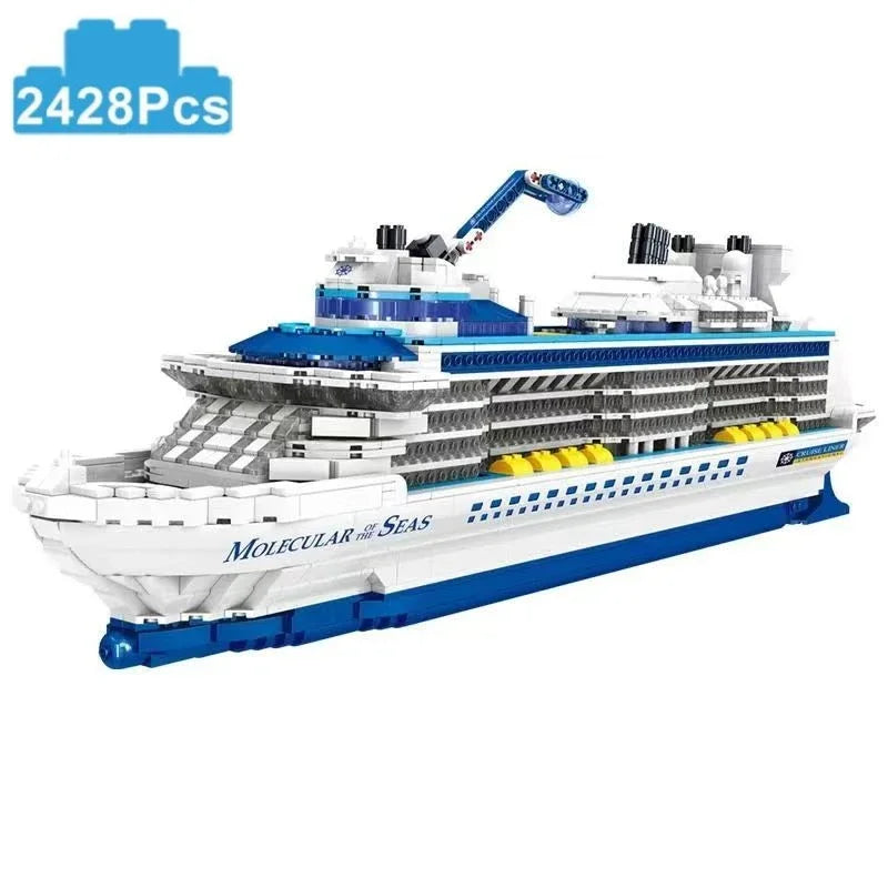 Cruiseschip Bouwset – Wit Schaalmodel Passagiersschip van Bouwblokken (2428 stuks)