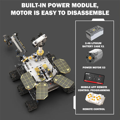 Mars Rover Bouwset met App-Besturing – Programmeerbaar Ruimtevaart Schaalmodel van Bouwblokken