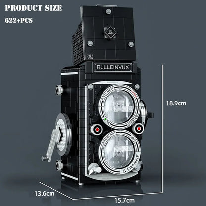 Vintage Fotocamera Bouwset – Retro Schaalmodel van Bouwblokken (622 stuks)