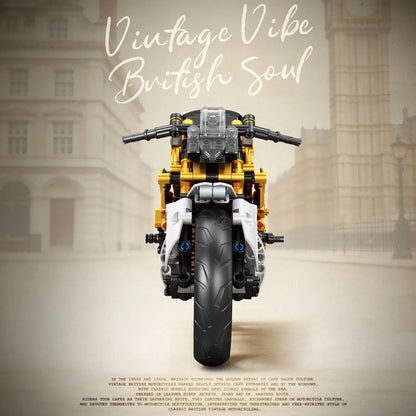 Retro Café Racer Motor Bouwset – Schaalmodel Motorfiets van Bouwblokken (795 stuks)