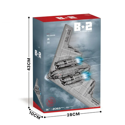 B-2 Spirit Stealth Bommenwerper Bouwset – Militair Schaalmodel van Bouwblokken (2063 stuks)