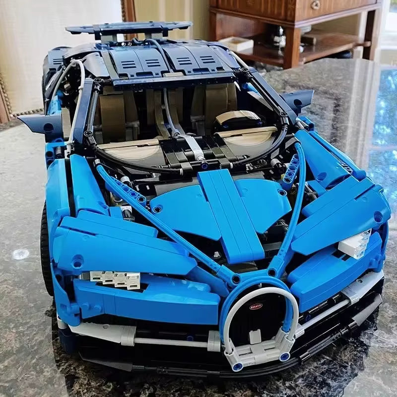 1:8 Schaal Hypercar Blauwe Supercar Bouwblokset