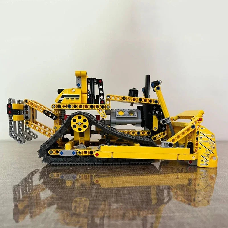 Bulldozer 2-in-1 Bouwset – Bouwvoertuig Schaalmodel van Bouwblokken