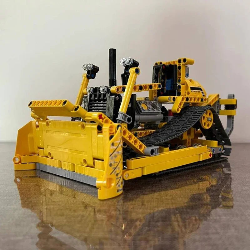 Bulldozer 2-in-1 Bouwset – Bouwvoertuig Schaalmodel van Bouwblokken