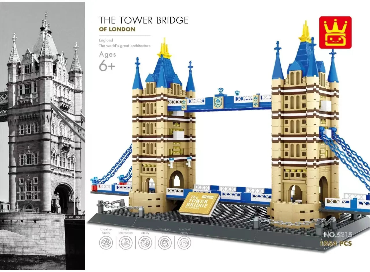 Tower Bridge Londen Bouwset – Architectuur Schaalmodel van Bouwblokken