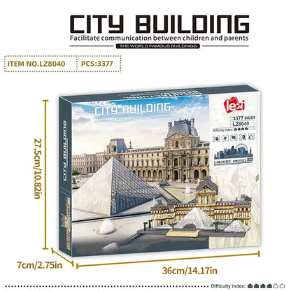Louvre Parijs Bouwset – Architectuur Schaalmodel van Bouwblokken (3377 stuks)