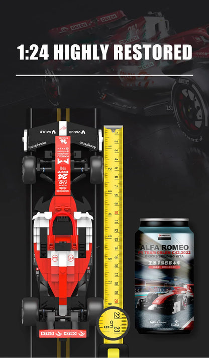 Alfa Romeo C42 F1 Racewagen Bouwset – Schaalmodel 1:24 van Bouwblokken