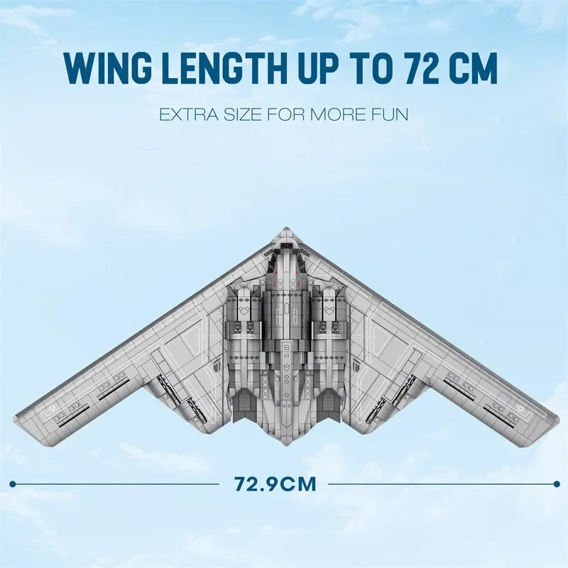 B-2 Spirit Stealth Bommenwerper Bouwset – Militair Schaalmodel van Bouwblokken (2063 stuks)
