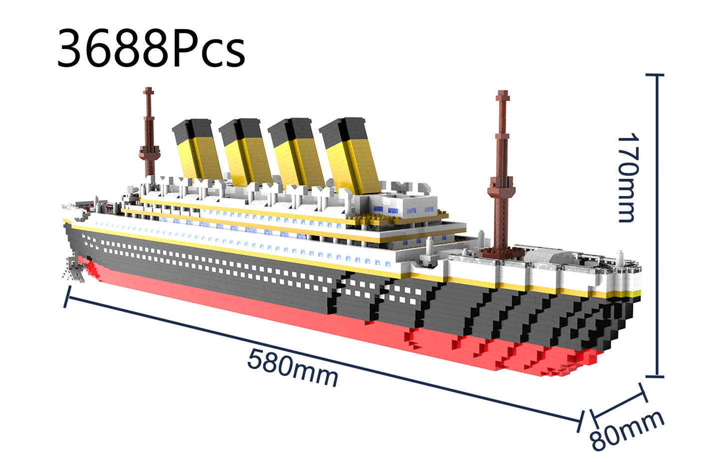 Titanic Bouwset – Groot Schaalmodel Stoomschip van Bouwblokken
