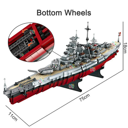 Bismarck Slagschip Bouwset – Militair Schaalmodel Oorlogsschip van Bouwblokken (2081 stuks)