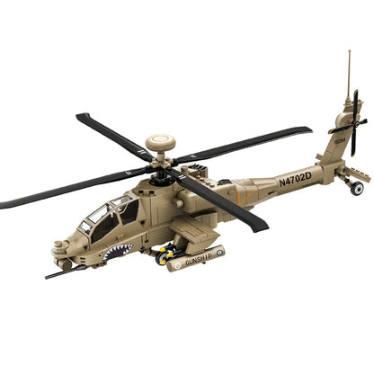 AH-64 Apache Helikopter Bouwset – Militair Schaalmodel van Bouwblokken (259 stuks)