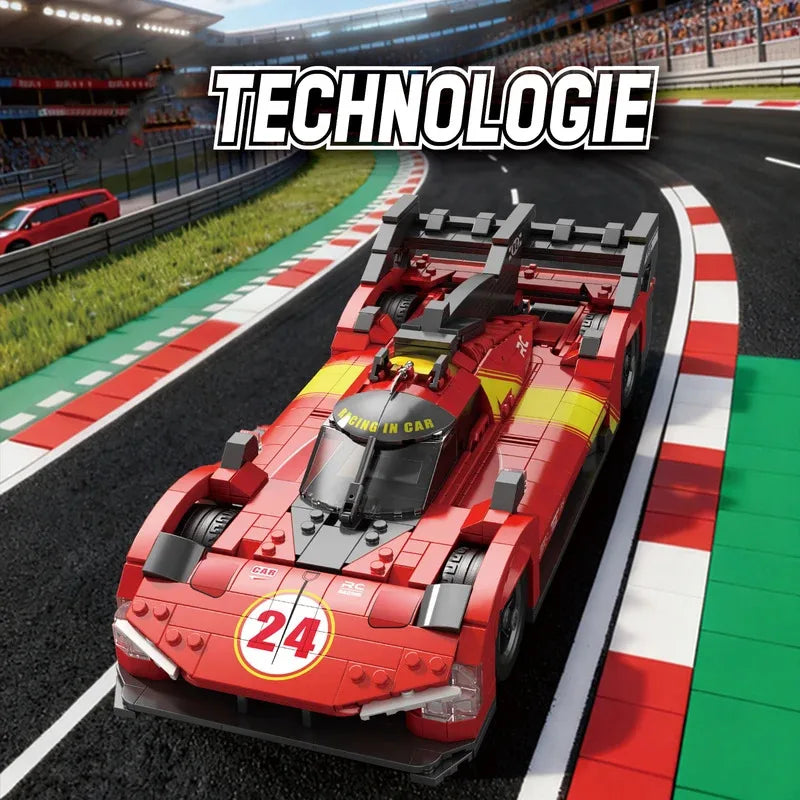 Rode Supercar Bouwset – Schaalmodel 1:16 Racewagen van Bouwblokken (1370 stuks)