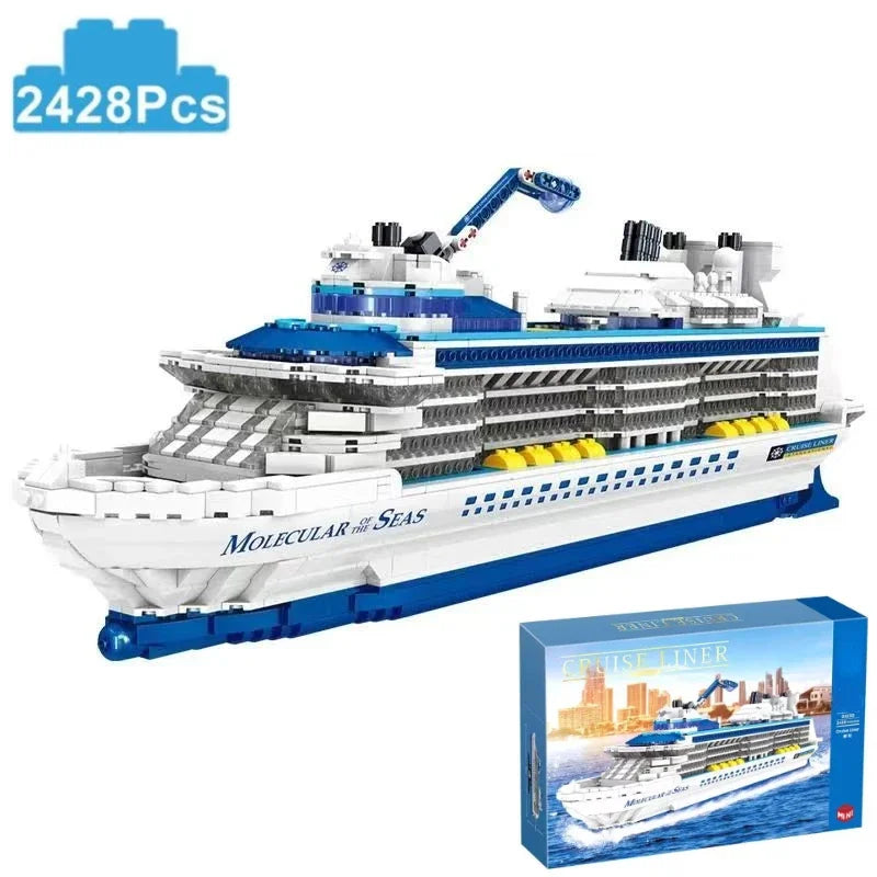 Cruiseschip Bouwset – Wit Schaalmodel Passagiersschip van Bouwblokken (2428 stuks)